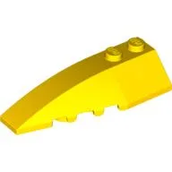 Brick Wedged, Curved 6 x 2 Left, Inner Ridges / Yellow
