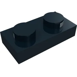 Plate 1 x 2 with Electric Contacts / Black
