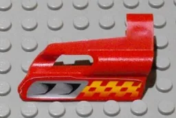 Technic, Panel Fairing #25 Small Short, Small Hole, Side A with Air Vents and Orange Checkered Racing Pattern (Sticker) - Set 8650