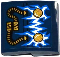 Slope, Curved 2 x 2 x 2/3 with Electric Terminals and White and Blue Sparks Pattern (Sticker) - Set 70754