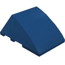Brick Wedged, Curved 4 x 3 No Studs [Plain] / Dark Blue