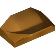 Brick Wedged, Curved 1 x 2 x 2/3 No Studs, Wing End / Metallic Gold