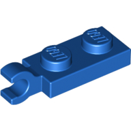 Lego Plate Special 1 x 2 with Clip Horizontal on End / Blue