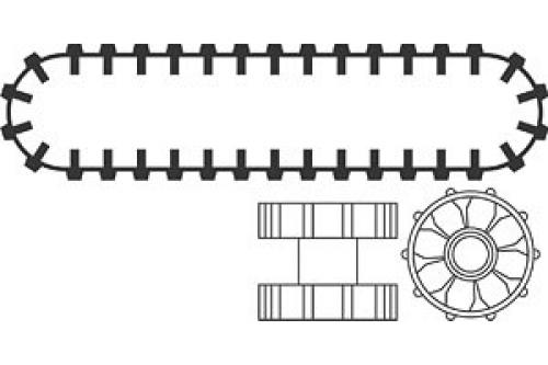 Lego Caterpillar Hub and Tread (Set of 2 treads 4 Hubs)