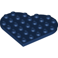 Lego Plate Angled 6 x 6 Heart Shape / Dark Blue