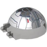 Lego Windscreen 6 x 6 x 3 Canopy Half Sphere with Dual 2 Fingers and Sith Fighter Print
