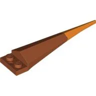 Plate Special 1 x 2 with Angular Extension and Flexible Orange Tip / Dark Orange