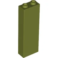 Brick 1 x 2 x 5 with Hollow Studs / Olive Green