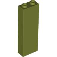 Lego Brick 1 x 2 x 5 with Hollow Studs / Olive Green