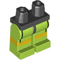 Lego Hips and Lime Legs with Black Lines and Yellow Knee Stripes Print / Black