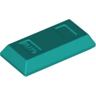 Tile Special 1 x 2 with Sloped Walls AKA Money / Gold Bar [Ingot] / Dark Turquoise