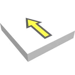 Tile 2 x 2 with Arrow Thin Yellow with Black Border Print / White