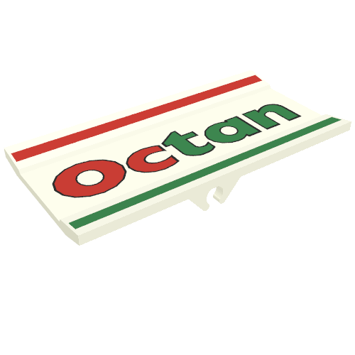 Lego Hinge Panel 6 x 3 with 'Octan' Print / White