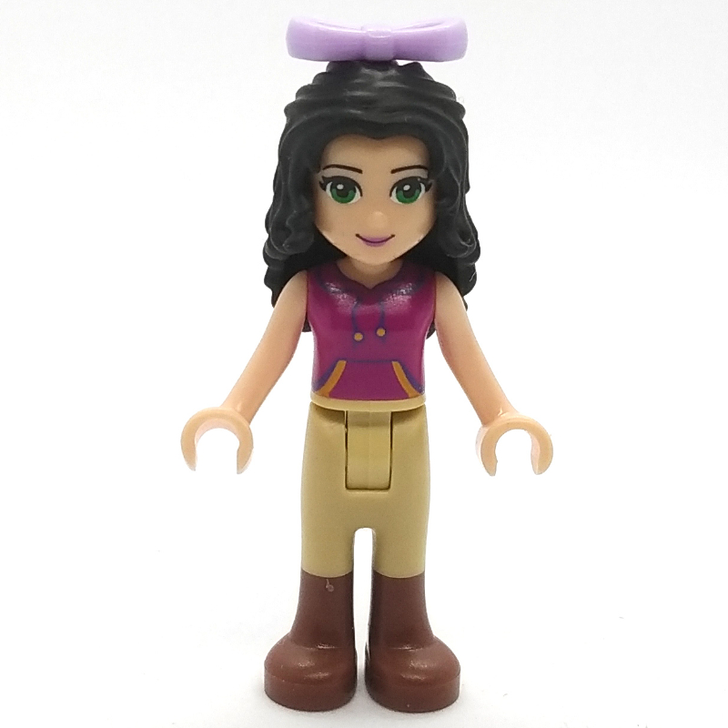 Lego Emma - Magenta Top, Tan Trousers, Lavender Bow