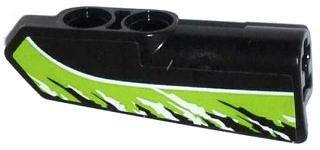 Lego Technic, Panel Fairing #22 Very Small Smooth, Side A with Black and White Splatters on Lime Background Pattern (Sticker) - Set 42021