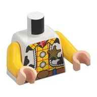 Torso, Vest with Black Spots, Yellow Shirt with Red Stripes, Sheriff Badge, Belt Print, Yellow Arms, Light Nougat Hands