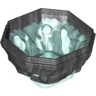 Rock 4 x 4 x 1 2/3, Bottom with Trans-Light Blue Crystals Pattern / Pearl Titanium