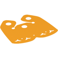 Lego Neckwear Cape, Short, Curved Bottom, 3 Top Holes and Heart Shaped Holes / Bright Light Orange