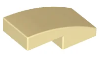 Brick Curved 2 x 1 No Studs [1/2 Bow] / Tan