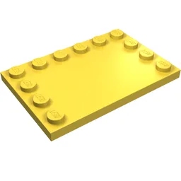 Plate Special 4 x 6, Studs on 3 Edges / Yellow