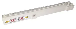 Crane Arm Outside, Wide with Pin Hole at Mid-Point with Black '12T' and Red, White And Yellow Arrows Pattern on Both Sides (Stickers) - Set 60198