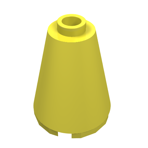 Lego Cone 2 x 2 x 2, Open Stud / Bright Light Yellow