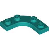Plate Round Corner 3 x 3 with 2 x 2 Round Cutout / Dark Turquoise
