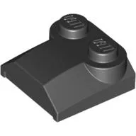 Brick Curved 2 x 2 x 2/3 Two Studs and Lip End / Black