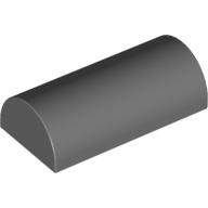 Lego Brick Curved 2 x 4 Double, No Studs, with Groove / Dark Bluish Gray