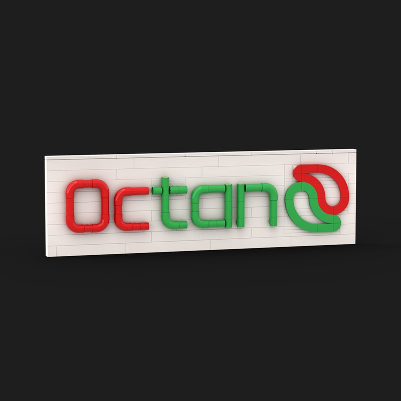Lego Octan Logo Sign – City Gas Station Display