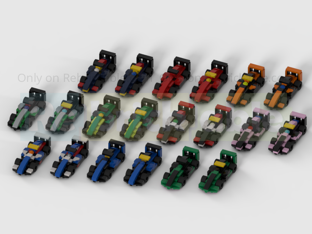 Lego 2024 F1 Grid - All 20 Cars in Half Speed Champions Scale