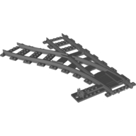 Lego Vehicle Track, Train, Plastic (RC Trains) Switch Point Left / Dark Bluish Gray