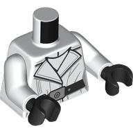 Lego Torso, White Coat, ISB Agent, Black Belt print, White Arms, Black Hands / White
