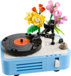 Record Player with Flowers
