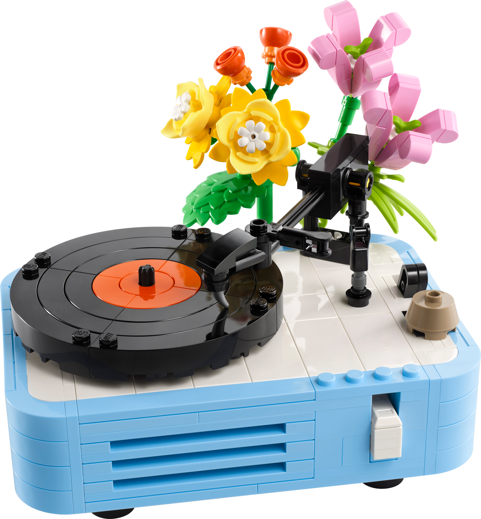 Lego Record Player with Flowers