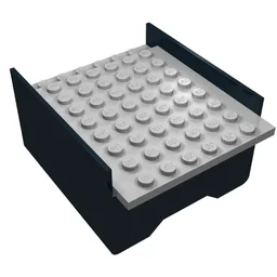 Boat Hull Section, Middle 6 x 8 x 3 1/3 with Light Gray Deck / Black