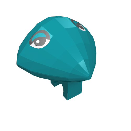 Lego Minifig Head Special with Clip and Eyes Plain Print (Martian) / Dark Turquoise