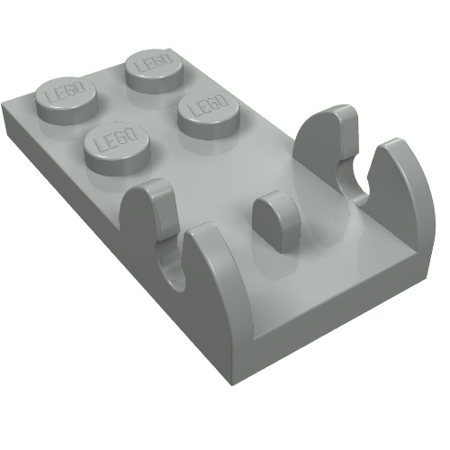 Lego Hinge Plate 2 x 4 - Female (Digger Bucket Holder) / Light Gray