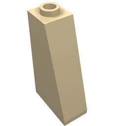 Brick Sloped 75° 2 x 1 x 3 with Hollow Stud / Tan