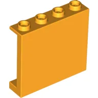 Panel 1 x 4 x 3 [Side Supports / Hollow Studs] / Bright Light Orange
