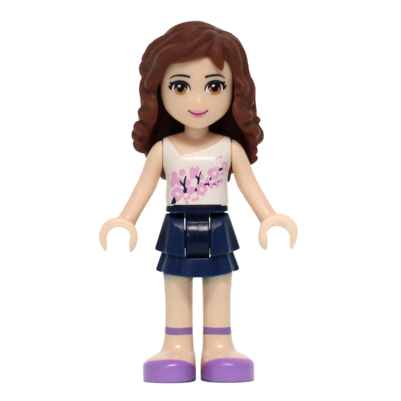 Lego Olivia - White Top, Dark Blue Skirt
