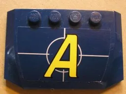 Wedge 4 x 6 x 2/3 Triple Curved with Yellow Capital Letter A over Crosshairs Agents Logo Pattern (Sticker) - Sets 8635 / 8969