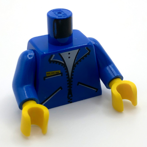 Lego Torso Jacket with Zipper and 3 Pockets Print, Blue Arms, Yellow Hands / Blue