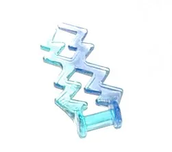Wave / Lightning Angular, Double with Marbled Trans-Purple Pattern