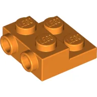 Plate Special 2 x 2 x 2/3 with Two Studs On Side and Two Raised [Solid Anti-stud] / Orange