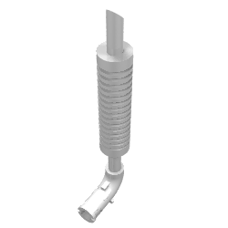 Lego Exhaust Pipe with Technic Pin / Chrome Silver