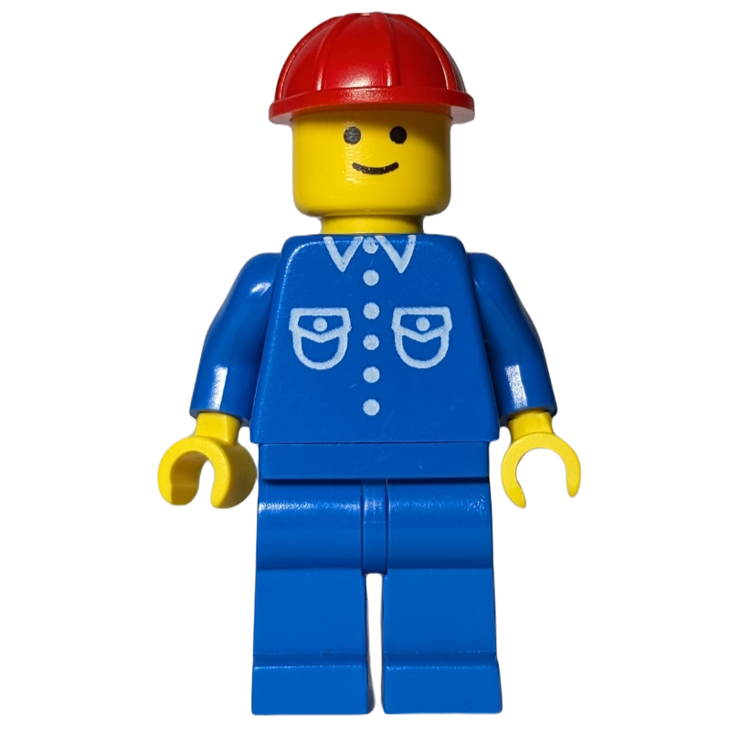 Lego Man, Blue Shirt, Blue Legs, Red Hard Hat