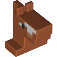 Lego Animal Body Part, Horse Head 1 x 2 with Brown Nose Print / Dark Orange