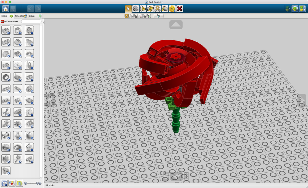 Lego Short stem Red Rose