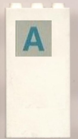 Lego Brick 1 x 3 x 5 with Blue 'A' Pattern (Sticker) - Set 231-1